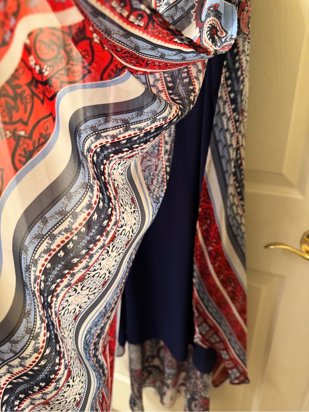 Avenue Navy, Light Blue & Red Paisley Tank Top - Picture 4 of 8
